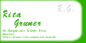 rita gruner business card