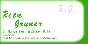 rita gruner business card